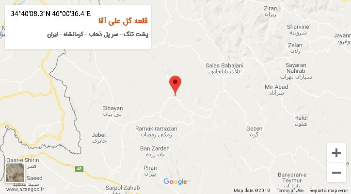 روستای قلعه گل علی آقا بر روی نقشه