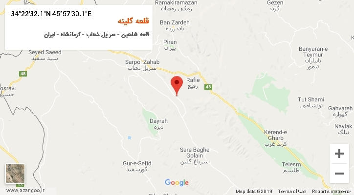 روستای قلعه گلینه بر روی نقشه