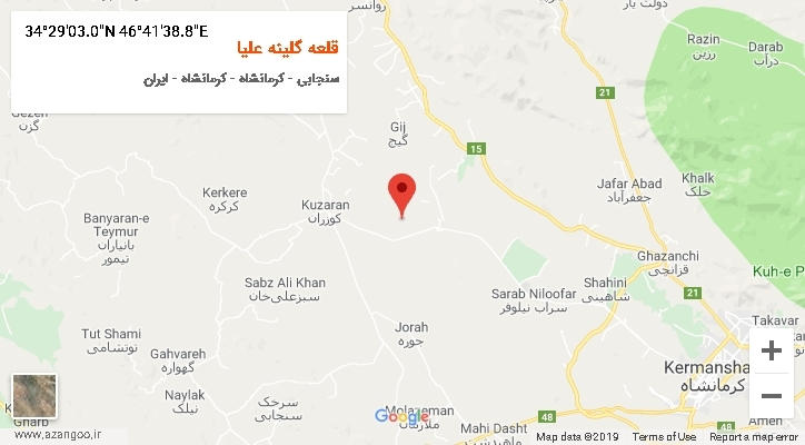 روستای قلعه گلینه علیا بر روی نقشه