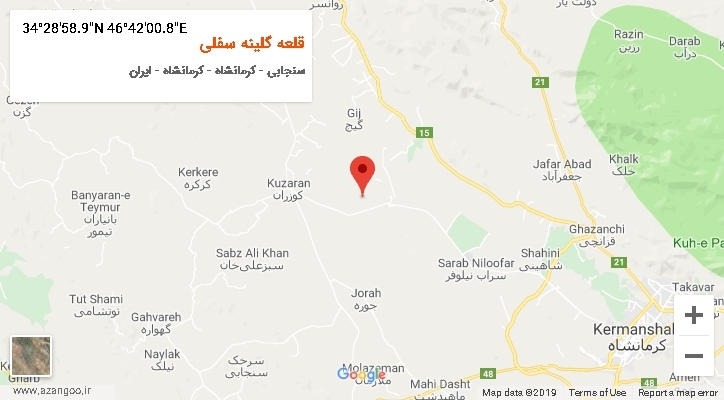 روستای قلعه گلینه سفلی بر روی نقشه