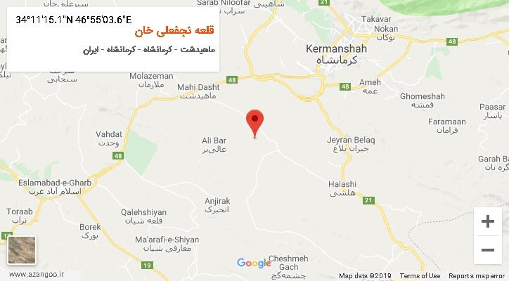روستای قلعه نجفعلی خان بر روی نقشه