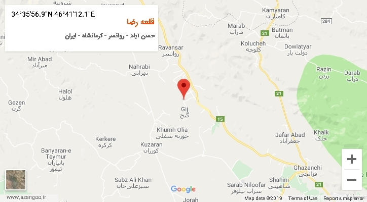 روستای قلعه رضا بر روی نقشه