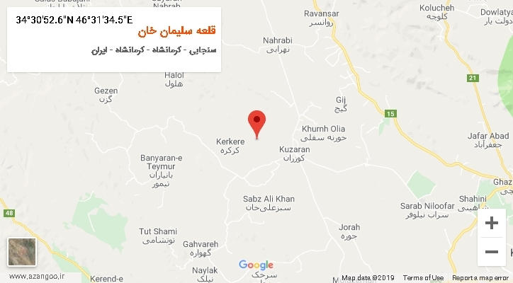 روستای قلعه سلیمان خان بر روی نقشه