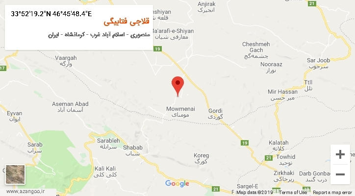 روستای قلاجی فتابیگی بر روی نقشه