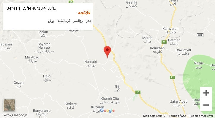 روستای قلانجه بر روی نقشه