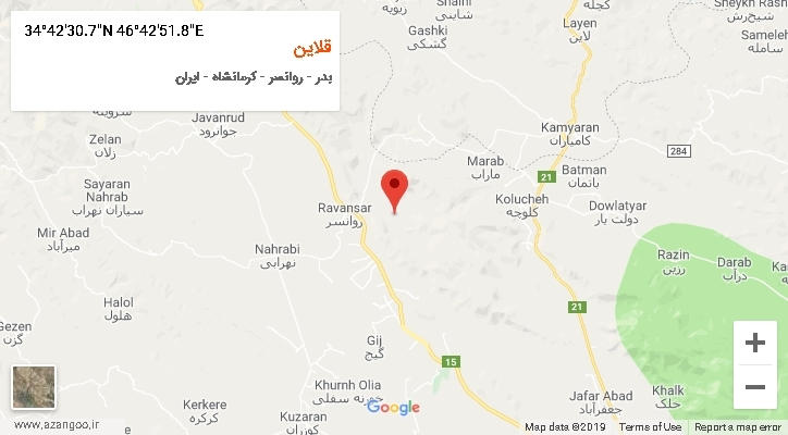 روستای قلاین بر روی نقشه