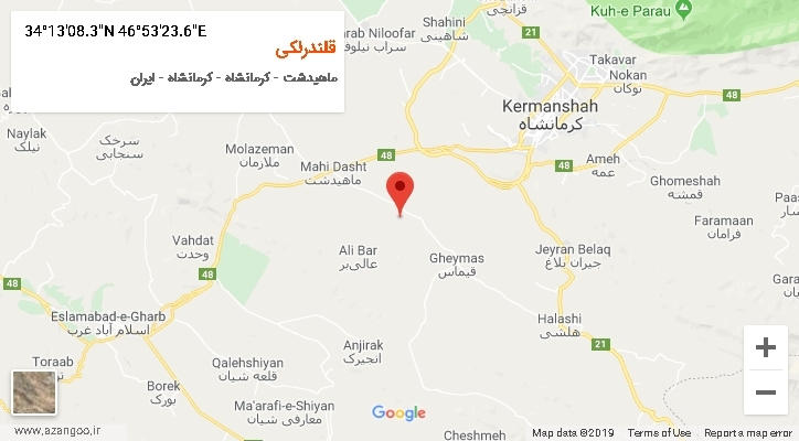 روستای قلندرلکی بر روی نقشه