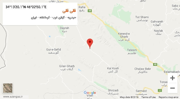 روستای قلی قلی بر روی نقشه