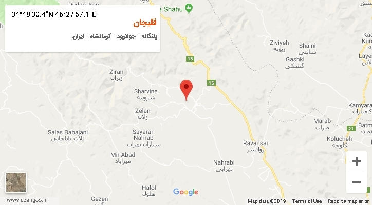 روستای قلیجان بر روی نقشه