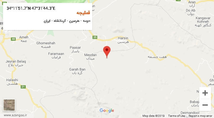 روستای قملیجه بر روی نقشه