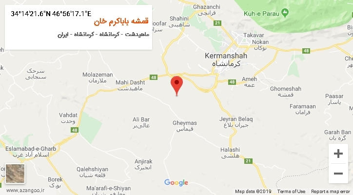 روستای قمشه باباکرم خان بر روی نقشه