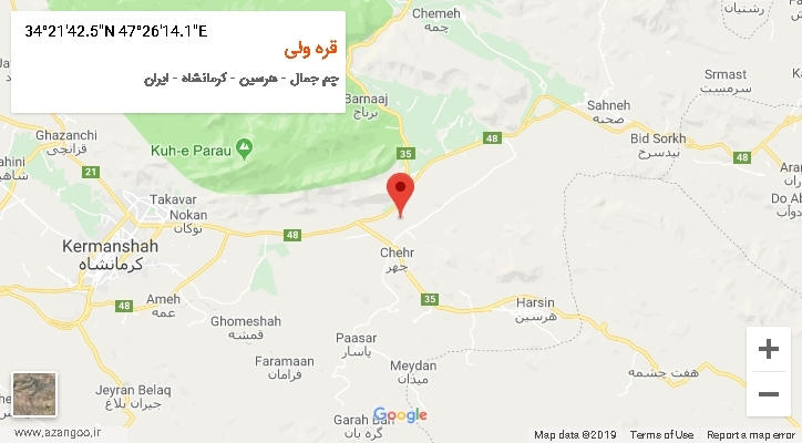 روستای قره ولی بر روی نقشه