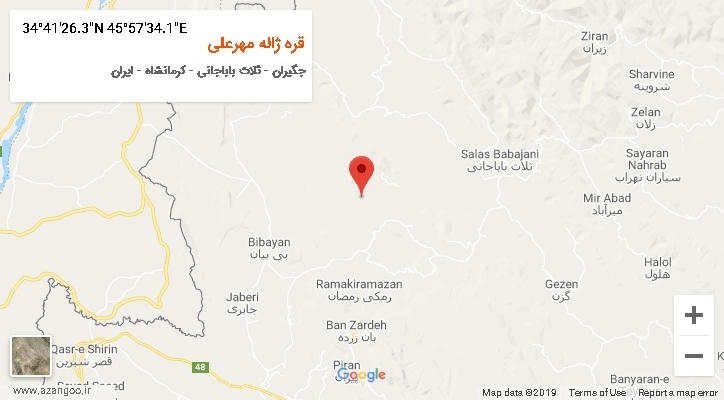 روستای قره ژاله مهرعلی بر روی نقشه