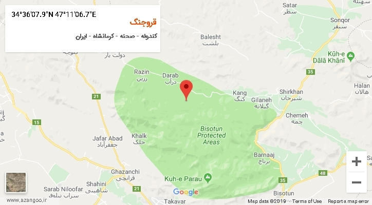 روستای قروجنگ بر روی نقشه