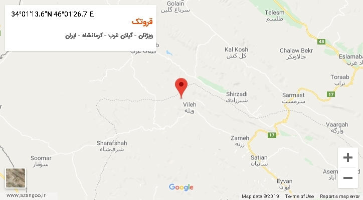 روستای قروتک بر روی نقشه