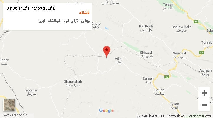 روستای قشقه بر روی نقشه