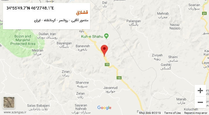 روستای قشلاق بر روی نقشه