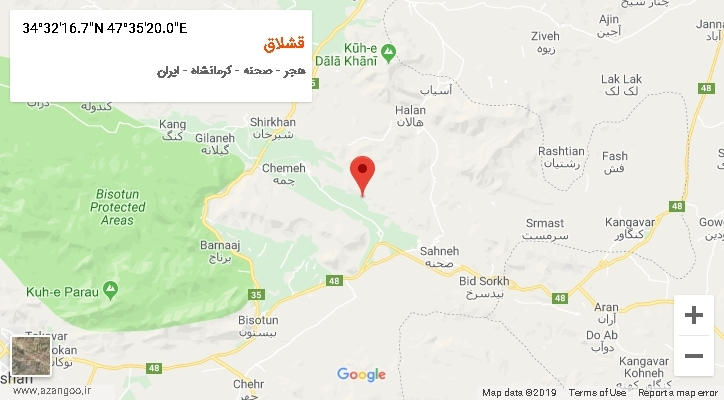 روستای قشلاق بر روی نقشه