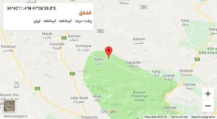 روستای قشلاق بر روی نقشه