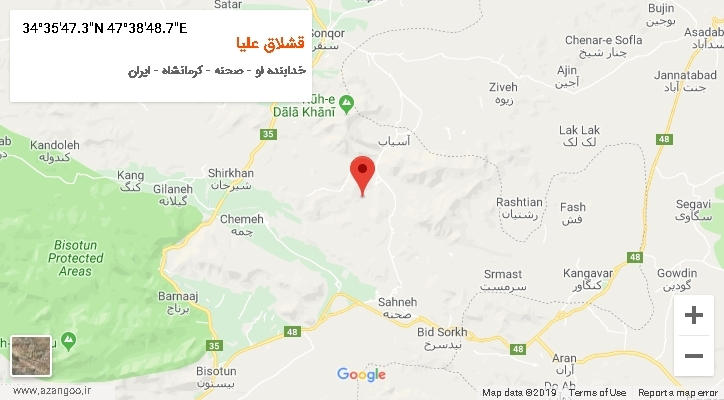 روستای قشلاق علیا بر روی نقشه
