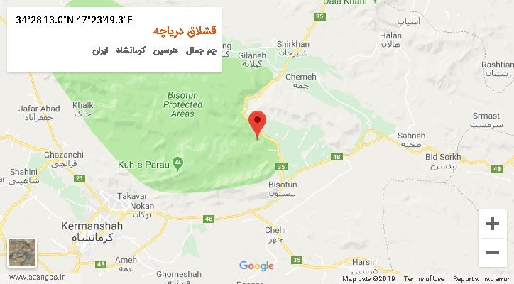 روستای قشلاق دریاچه بر روی نقشه