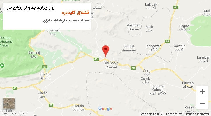 روستای قشلاق کلیددره بر روی نقشه
