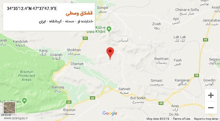 روستای قشلاق وسطی بر روی نقشه