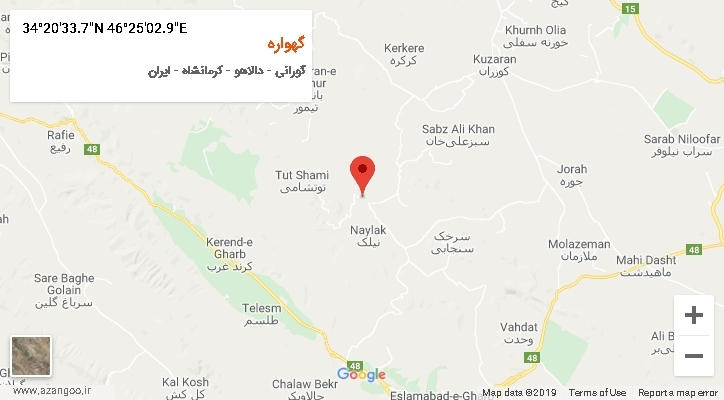 روستای گهواره بر روی نقشه