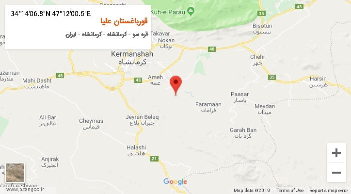 روستای قورباغستان علیا بر روی نقشه