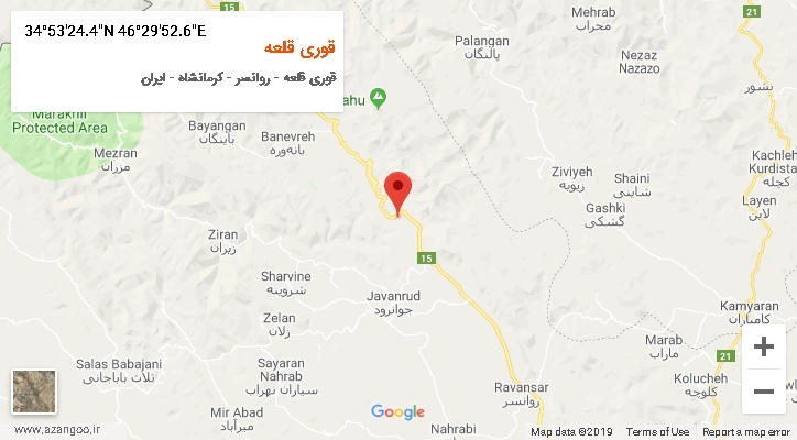 روستای قوری قلعه بر روی نقشه