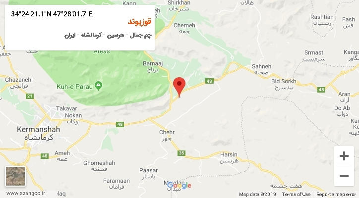 روستای قوزیوند بر روی نقشه