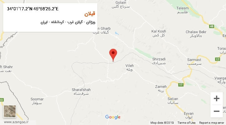 روستای قیلان بر روی نقشه