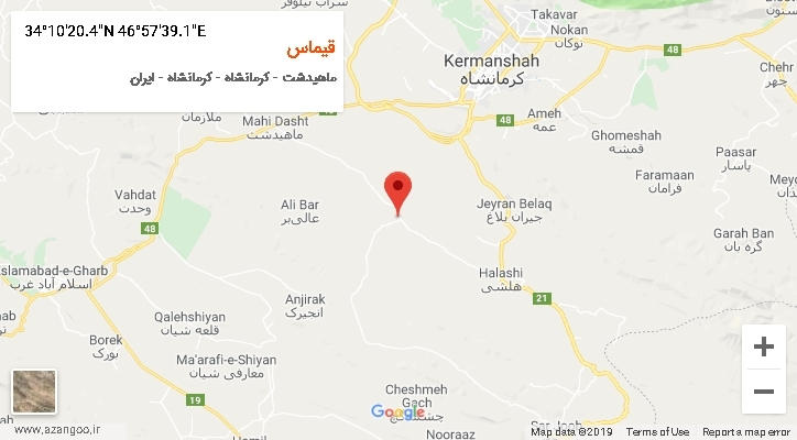 روستای قیماس بر روی نقشه