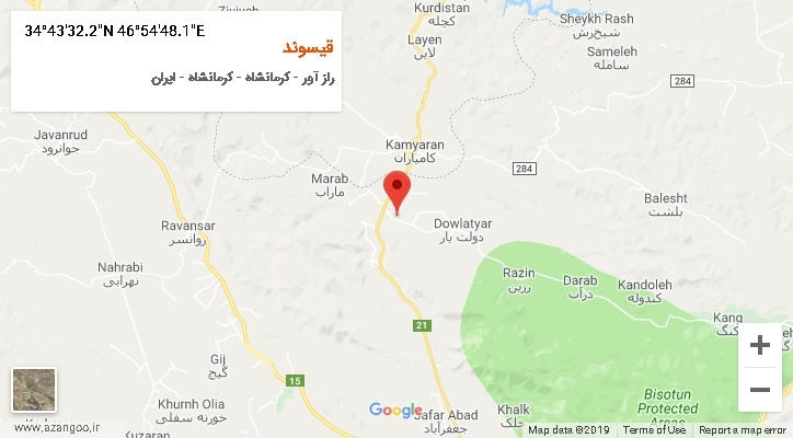 روستای قیسوند بر روی نقشه