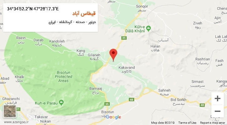 روستای قیطاس آباد بر روی نقشه