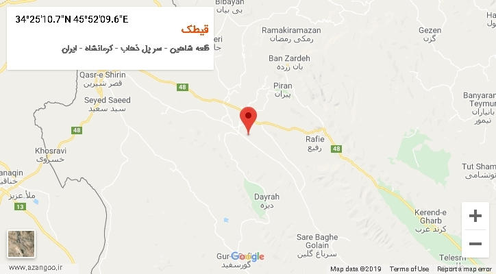 روستای قیطک بر روی نقشه