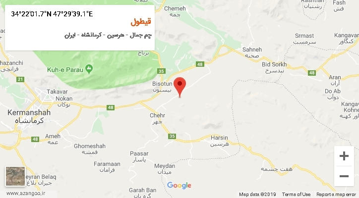 روستای قیطول بر روی نقشه