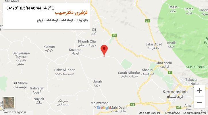 روستای قزقبری دکترحبیب بر روی نقشه