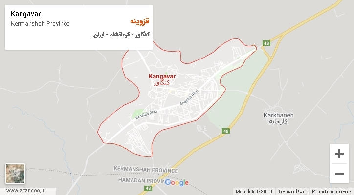دهستان قزوینه بر روی نقشه