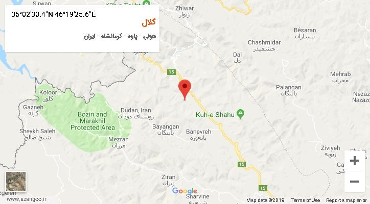 روستای گلال بر روی نقشه