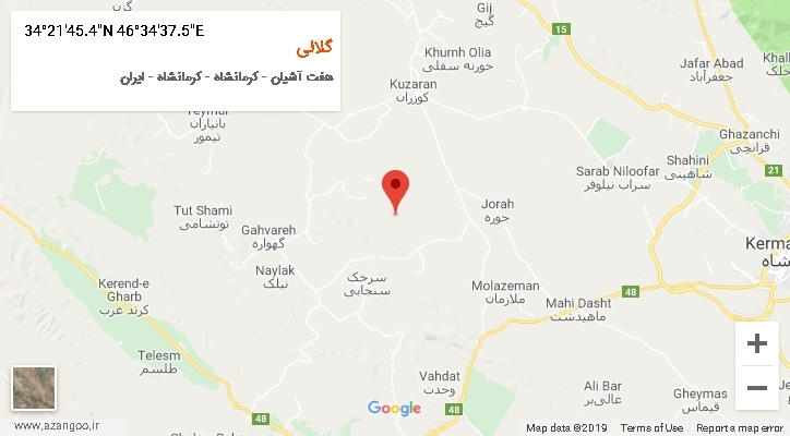 روستای گلالی بر روی نقشه