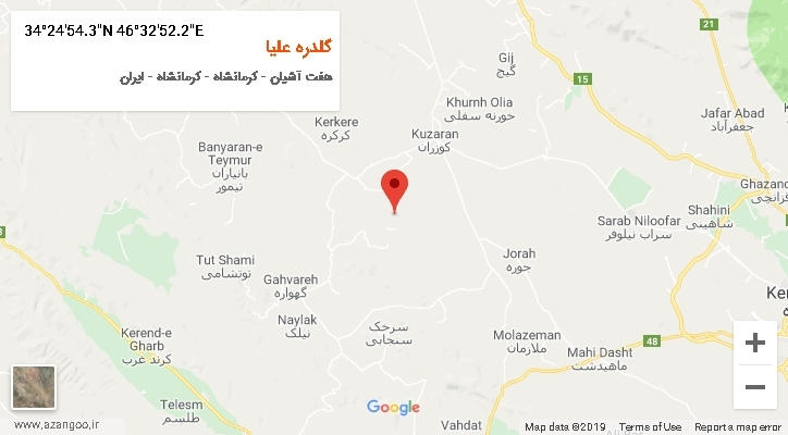 روستای گلدره علیا بر روی نقشه