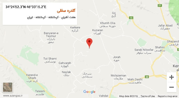 روستای گلدره سفلی بر روی نقشه