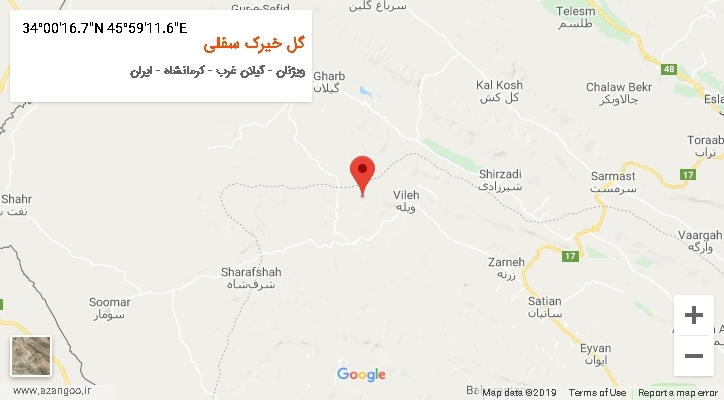 روستای گل خیرک سفلی بر روی نقشه