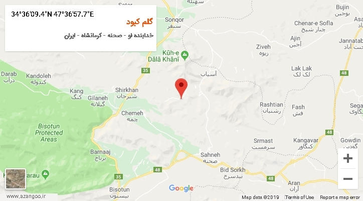 روستای گلم کبود بر روی نقشه