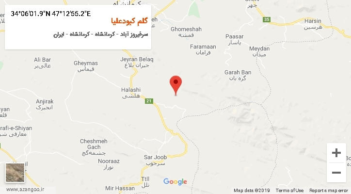 روستای گلم کبودعلیا بر روی نقشه