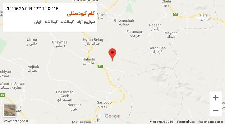 روستای گلم کبودسفلی بر روی نقشه