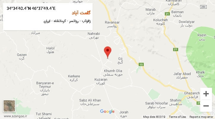 روستای گلمت آباد بر روی نقشه