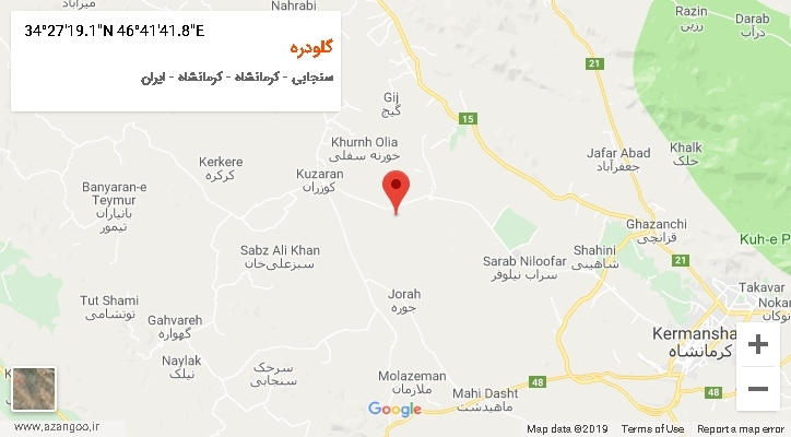 روستای گلودره بر روی نقشه