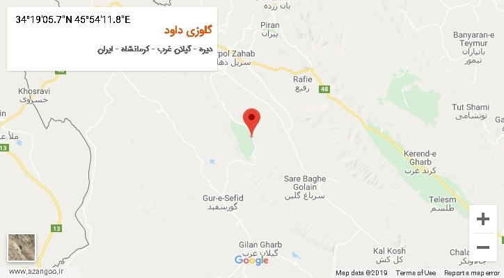 روستای گلوزی داود بر روی نقشه